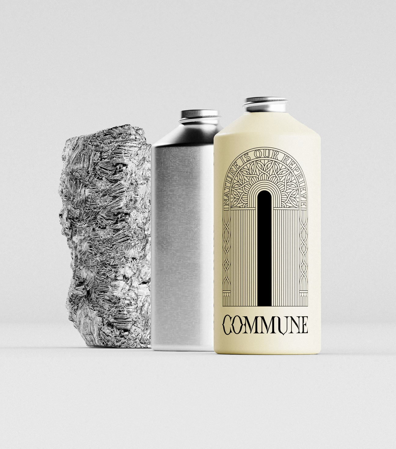 commune sustainable self care aluminum bottles recyclable body wash bottle